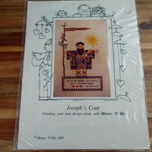 Vintage Mosey n Me Cross Stitch Pattern Leaflet ONLY Joseph's Coat 1993 Religion